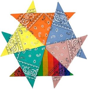 HankieWorld Bandanas 6 pack 12 pack 22 inch Cotton Paisley Kerchiefs for Men and Women (Assorted A-6 pack)