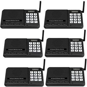 6 Pack Intercoms Wireless for Home - Long Range 1 Mile Wireless Intercom System 10 Channel 3 Code - GLCONN Room to Room Home Intercom System for Business House Office Gate Restaurant Elderly