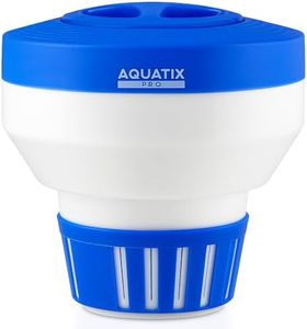 Aquatix Pro Pool Chemical Dispenser Offers Strong Floating Chlorine Dispenser for Indoor & Outdoor Swimming Pools, Up to 3" Bromine Tablet Holder, Also Usable as a Spa Chemical Dispenser (Large)