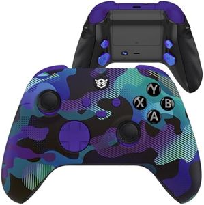 HEXGAMING ADVANCE Wireless Pro Controller Compatible with Xbox Series X/S & One, PC - TMR Thumbsticks, 4 Back Buttons, Adjustable Triggers, 8 Swap Thumbsticks - Grid Flow Purple