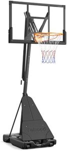 Yohood Basketball Hoop Outdoor Portable, 10ft Quickly Adjustable Basketball Goal System with 44 Inch PC Backboard & Wheels for Court/Backyard/Driveway