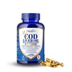 MapleMarine Nutrition Maris Halal Cod Liver Oil 1000 mg with DHA, EPA, Vitamin A, Vitamin D, 60 softgels