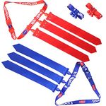 Flag Football Set, Flag Football Belts for Kids/Youth/Adult, Adjustable Strong Buckle Belt for Kids or Adults Players, 1 Blue + 1 Red, Large