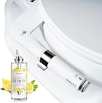Cleandot Bidet Attachment for Toilet — Scented Bidet with Fragrance Spray Odor Eliminator, Precision Nozzle Adjustable Pressure, Non-Electric Cold Water Leak-Proof (Mediterranean Lemon, 1)