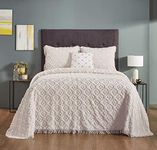 Better Trends Chenille Charleston Bedspreads, 100% Cotton 4-Piece Bedspread Set, Queen Bedspread Set in Ivory - Lightweight Bedspreads, 100% Cotton Tufted Cotton Bedspreads, Cotton Bedspread Set