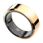 Smart Ring Fitness Tracker, Smart Ring, 7-Day Battery Life Activity & Sleep Tracker/Stress/Heart Rate Monitor, Waterproof Compatible with iOS & Android No App Subscription (59.5mm, Gold, 9)