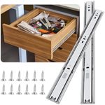 14 inch Soft Close Drawer Slides 6 Pairs Ball Bearing Full Extension Cabinet Drawer Slides 3 fold, Side Mount, 100 LB Capacity Heavy Duty Drawer Slide 14"