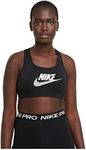 Nike Women's W Nk Df Swsh Cb Futura Gx Sports Bra, Black/White/Particle Grey, Large UK