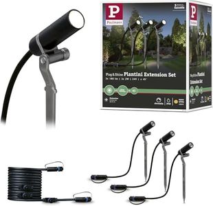 Paulmann 94156 Outdoor Plug&Shine Kit de complément Spot extérieur Plantini, 3000K, 3x2,5W, 24V, 40°, Anthracite, Alu