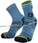 DexShell Waterproof Trail Running Socks, Compression Fit for Men & Women, Moisture Wicking Coolmax Inners Breathable Membrane, for Outdoor Sports in Cold Wet Conditions – Malibu Blue Unisex MD