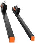 60 Inch Pallet Forks,60" Clamp on Pallet Forks Rated 2000 LBS for Loader Bucket Skid Steer Tractor, 45" x 1.9" Fork Length (Without Stabilizer Bar, Steel, 60")