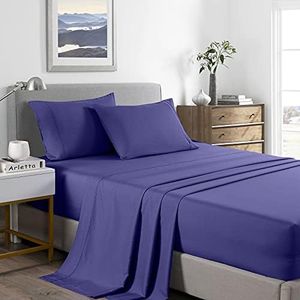 Royal Comfort - Sheet Set, 2000TC Ultra Soft Bamboo Microfibre Blend, Fitted Sheet & Flat Sheet & Pillowcase Set (King, Royal Blue)