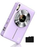 Digital Camera, FHD 1080P Kids Camera 44MP Point and Shoot Digital Cameras with 32GB Memory Card, 16X Zoom, Two Batteries, Lanyard, Compact Small Camera Gift for Kids Boys Girls Students, Purple