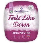 Slumberdown Feels Like Down King Size Duvet - 10.5 Tog All Year Round Quilt Ideal for Summer & Winter - Comfortable, Soft Touch Cover, Hypoallergenic, Machine Washable, Size (225cm x 220cm)