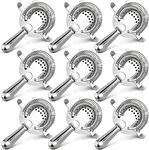 WUWEOT 9 Pack Cocktail Strainer, 4-Prong Stainless Steel Bar Strainer, 6 Inches Silver Bar Tool Drink Strainer with 100 Wire Spring for Bartenders and Mixologists