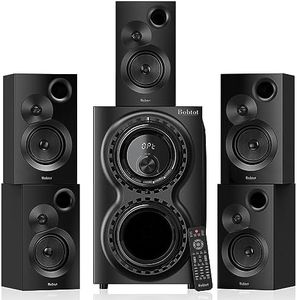 Bobtot Surround Sound Systems 1400 Watts Peak Power Home Theater Speakers - 12" Subwoofer Strong Bass 5.1 Wired Stereo Sound Audio System with Bluetooth HDMI ARC Optical Input