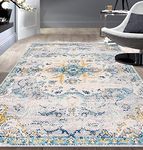 Rugshop Bohemian Distressed Design Area Rug 7'10" x 10' Blue