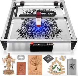 LUNYEE Laser Engraver 50W Laser Cutter,30000mm/min Engraving Speed,5.5W Output Power,CoreXY High-Speed Structure,Two-axis Linear Guide Rail,0.06mm Laser Spot for Wood and Metal,Acrylic,Leather etc