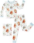 Baby Rayon of Bamboo Pajama Set Snow Angel Print Long Sleeve Blue 3-4T