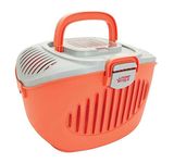 Living World Paws2Go Small Pet Carrier-Grey/Salmon-36cm L X 28cm W X 25cm H (14-Inch X 11-Inch X 9.8-Inch)