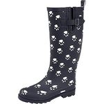 StormWells wells Ladies Womens Navy Paw Print Adjustable Calf Snow Rain Mud Festival Wellies Waterproof Dog Walking Wellington Boots (Navy Paw, 5 UK, numeric_5)