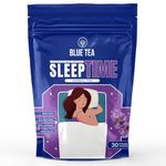 BLUE TEA - Sleep Time Tea - 30 Tea Bags - Plant Based | Perfect for Sleep Time | Helps with Insomnia, Snoring - Supports Deep Relaxation - Relieve Stress | Caffeine Free - Gluten Free | Chamomile, Lavender, Papermint | Featured In Shark Tank | Ziplock Pack