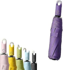 Ombrello Triplo Apribile E Retrattile con Fibbia, Ombrello Pieghevole con Apertura Automatica E Chiusura Automatica per Donna E Uomo, Ombrello da Viaggio Portatile (Purple)