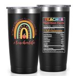 Livole Teachers Gifts for Men, Women, Nursery Teacher Thank You Gift, Rainbow Mug for Teachers, Male Teacher Presents, End of Year Appreciation Gifts, 20oz Insulated Mug, Stainless Steel Wine Tumbler