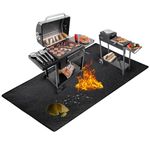 Large 76x51 inches Under Grill Mat for Outdoor Grill,Double-Sided Fireproof Grill Pad for Fire Pit,Indoor Fireplace Mat Fire Pit Mat,Oil-Proof Waterproof BBQ Protector for Deck and Patio