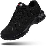 DYKHMILY Steel Toe Sneakers for Men Wide Air Cushion Work Shoes Puncture Proof Lightweight Safety Sneakers Slip Resistant Steel Toe Tennis Shoes, Black, 12 Wide, SWQUS02A-LSE312700346