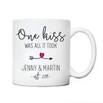 One kiss Mug | I Love You Mugs | Romantic Gifts for Loved Ones | Girlfriend Boyfriend Him Her | for Valentines Day | Husband Wife Anniversary Presents