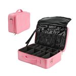 Makeup Bag for Women - Vanity case Perfect for Travel with Make up Organiser Storage and Individual compartments