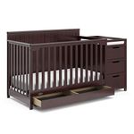 Graco Hadley 5-in-1 Convertible Crib and Changer with Drawer (Espresso) – GREENGUARD Gold Certified, Crib and Changing Table Combo with Drawer, Includes Baby Changing Pad, Converts to Full-Size Bed