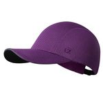 GADIEMKENSD Women's Race Day Running Hat Performance Mesh Baseball Cap - Excellent Ventilation, Lightweight, Reflective Safety Ponytail Hats for Exercise Golf Hiking Beach Workout Gym Dark Purple