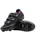 Tommaso Pista All Purpose Ready to Ride Indoor Cycling Shoes Women Bundle - Comfortable, Breathable Spin Shoes Women Indoor Cycling Cleats - Look Delta & SPD Compatible, Black/Pink-SPD, 6 UK