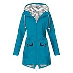 AMhomely Women's Rain Jacket Lightweight Hooded Long Rain Coat Waterproof Jacket Ladies Windbreaker Breathable Active Outdoor Coats Snow & Rainwear Plus Size