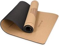 Navaris Cork Yoga Mat - Non-Slip Natural Fitness Mat with Shoulder Strap - Perfect for Pilates, Hot Yoga, Outdoor Sports - 72" x 24"