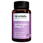 hk vitals Multivitamin with Omega-3 Supplement (60 Capsules) | For Men and Women | 21 Vitamins & Minerals | 180mg EPA & 120mg DHA