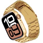 ARTCHE 42mm 41mm 40mm 38mm Metal Strap for Apple Watch Straps, Durable Stainless Steel Seamless Connector Waterproof Replacement Strap Compatible with iWatch Series 10/9/8/7/6/5/4/3/2/1/SE/SE2, Gold