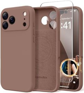SuydanBox Magnetic for iPhone 17 Pro Max Case, Compatible with MagSafe, [Full Camera Protection][Screen Protector] Silicone Shockproof Protective Phone Case for iPhone 17 Pro Max 6.9", Brown