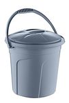 Best House 10 Litres Bucket with Lid and Carry Handle for Kitchen Garden Cleaning Water Animal Bird Feed Pet Food Storage Container (Pack of 2, Randon Color Send)