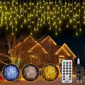 Catena luminosa per esterni, 528 LED 15m 11 Modi, per interni, IP44 per giardino, Decorazione Natale, Balcone Terrazza Festa Deco