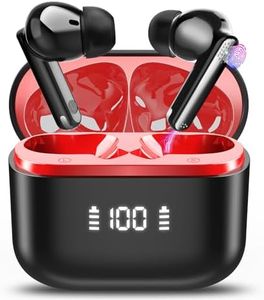 Cuffie Bluetooth, Auricolari Bluetooth 5.3 con Stereo HiFi, Cuffie Wireless In Ear con HD Mic, 48H Cuffiette Bluetooth con Riduzione del Rumore CVC8.0, Cuffie Senza Fili IP7 Impermeabili, Rosso