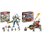 LEGO 71785 Ninjago Jay’s Titan Mech, Large Action Figure Set & 71783 NINJAGO Kai’s Mech Rider EVO, Upgradable Ninja Motorbike Toy, Mech Action Figure and 2 Bone Warrior Minifigures