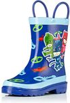 PJ Masks boys Character Printed Waterproof Easy-On Handles Rubber Rain Boots - Toddler and Little Kid (numeric_11)