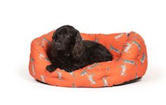 Danish Design Orange Woodland Hare Machine Washable Deep Filled Dog/Puppy Slumber Bed 35 Inch