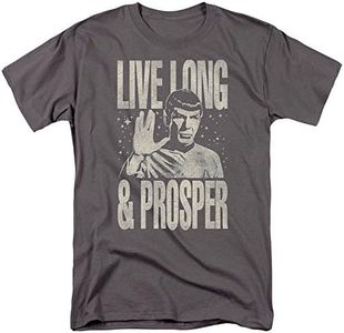 Popfunk Star Trek Live Long & Prosper T Shirt & Stickers (Small) Charcoal