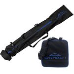 SavvyCraft Padded Ski Bag and Boot Bag 2-piece Set - Comes with 1 Ski Bag and 1 Boot Bag - Thick-padded Ski and Boot Bag Combo for Protection and Easy Travel, Blue