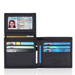 Wallets for Men Genuine Leather RFID Blocking Bifold Stylish Wallet with 4 ID Window