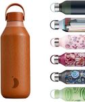 Chilly's Series 2 Water Bottle - Stainless Steel Thermal Bottles with Double Wall Vacuum, Soft Collar & Carry Loop - Element - Fire, 500ml